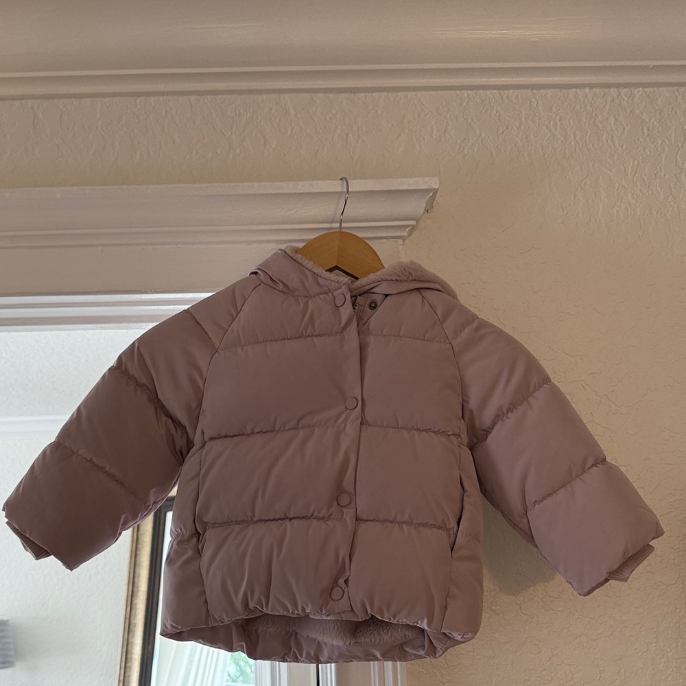 Zara Kids Light Pink Puffer Jacket